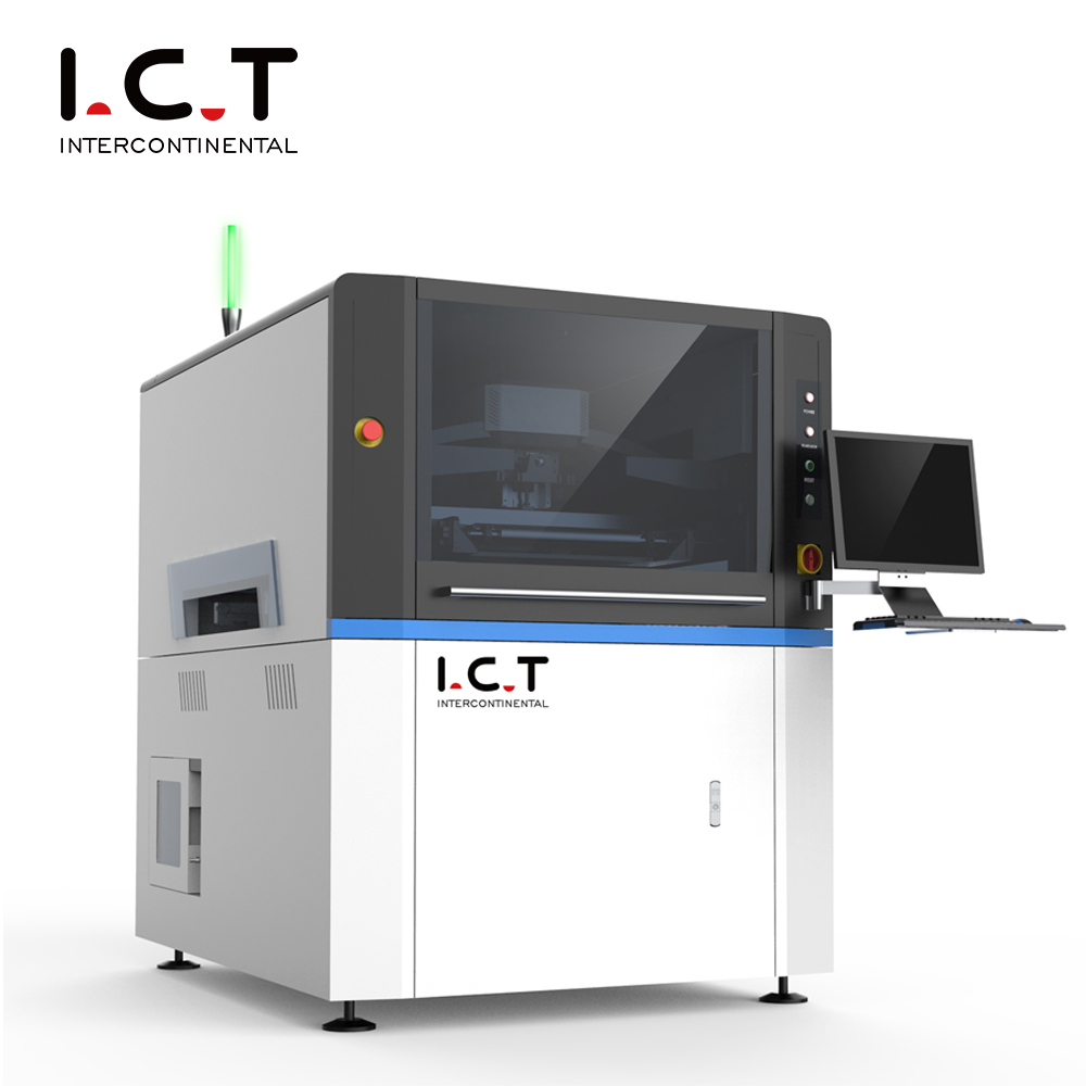 Impresora de pasta de soldadura con marco de pantalla LED SMT en línea completamente automática Modelo de gama alta ICT-6534